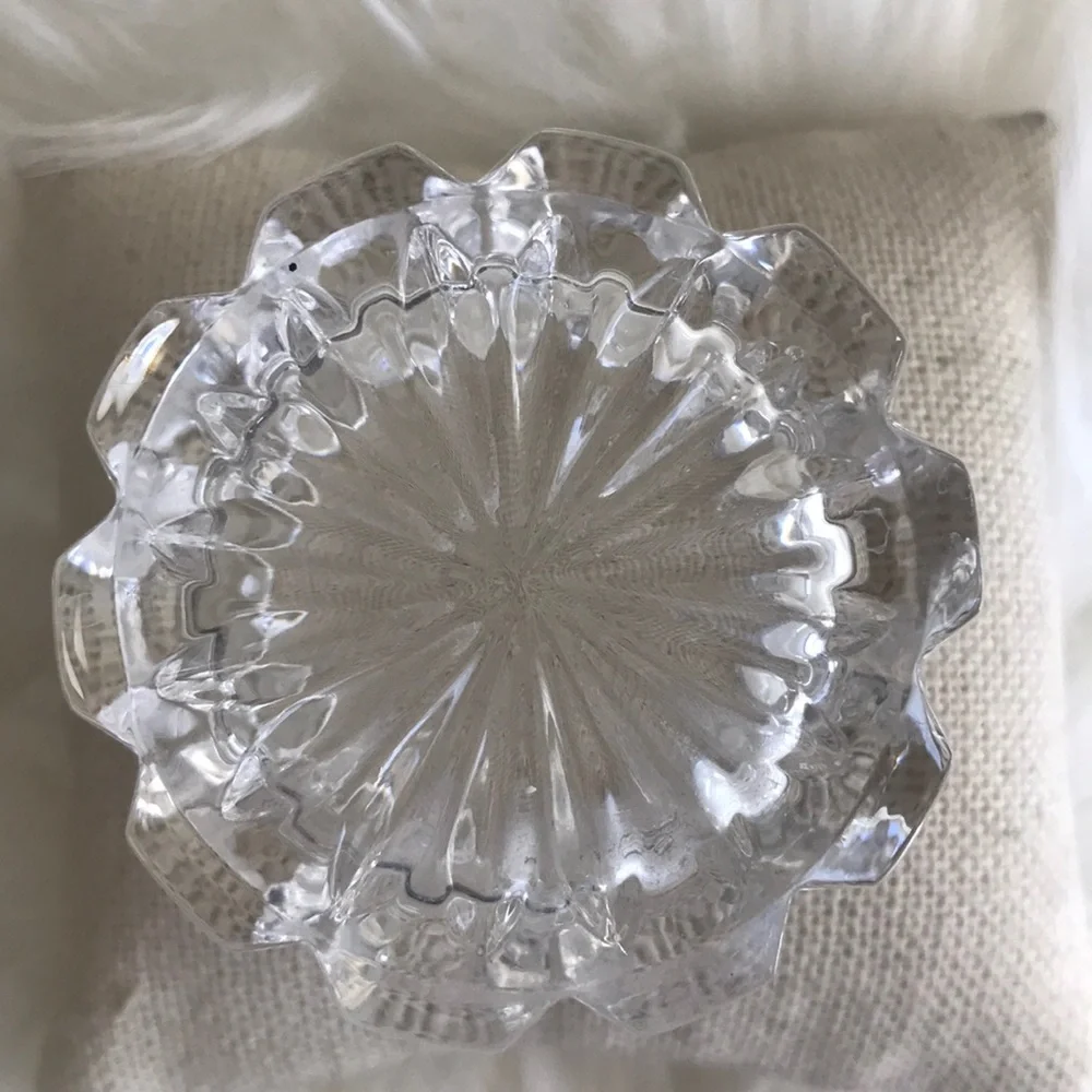 Vintage Crystal Vanity Dish Small Size 2 in. Diameter Accent Piece Home Decor